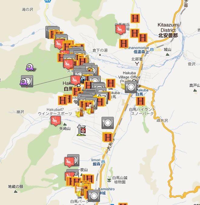 Hakuba Accommodation Google Map