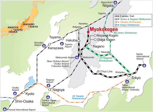 Tokyo to Nagano bus + car and taxi directions