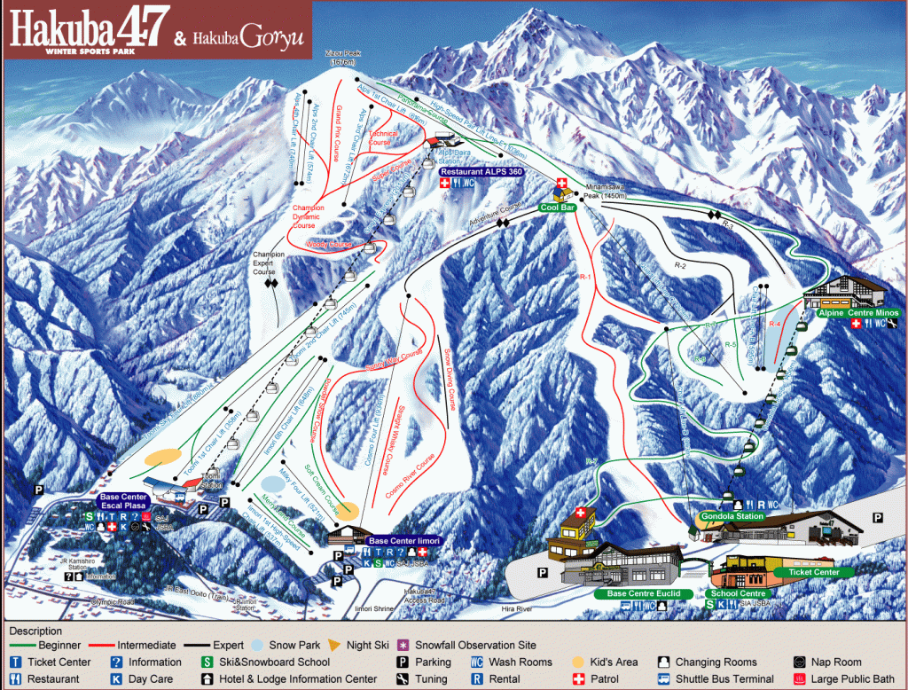 Hakuba Happo-one Ski Trail Map