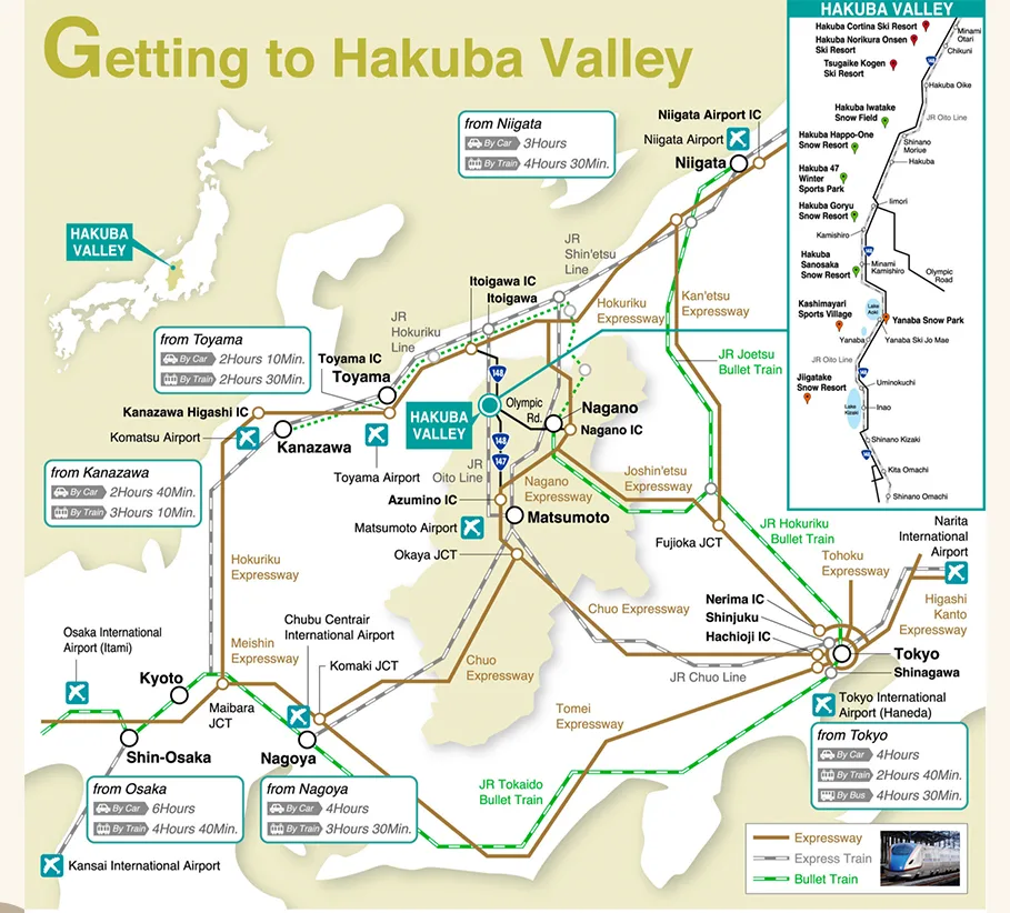 getting to hakuba access map